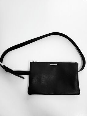 Black Calvin Klein Leather Crossbody Pouch